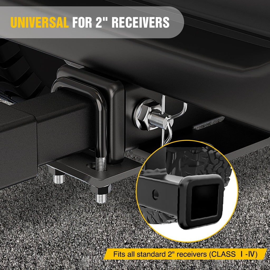 Nilight 2PCS Trailer Hitch Tightener for 2 inch Trailer Hitches Hitch Mount Anti Rattle Heavy Duty Steel with Rubber Anti-Rust Triple Protective Matte Black