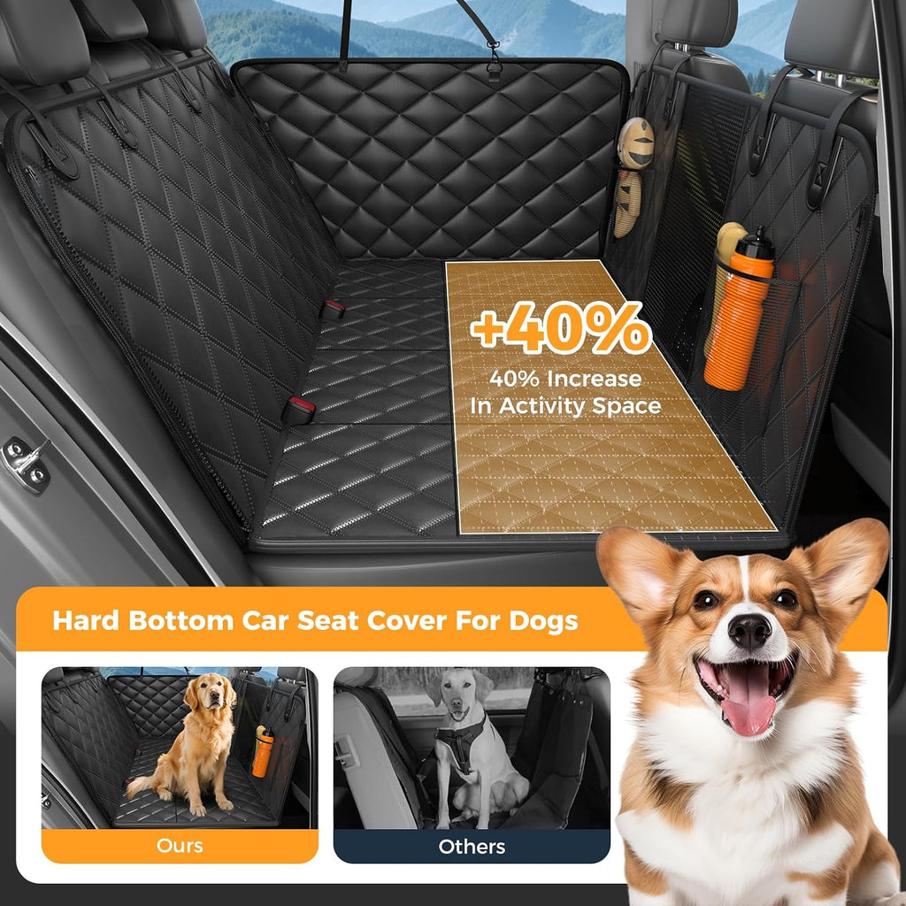 dog car seat cover for back seat, hard shown in use