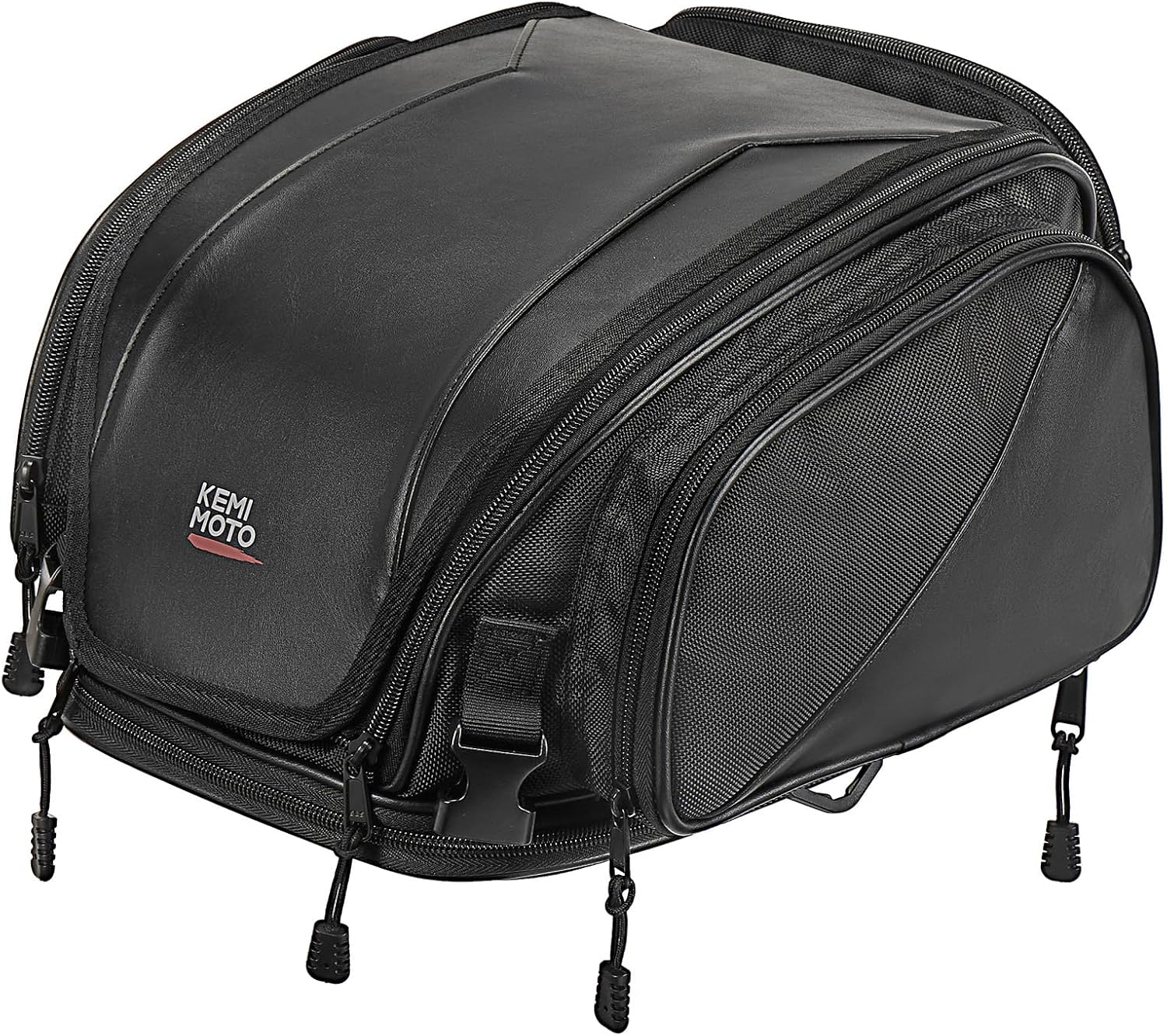 KEMIMOTO Motorcycle Tail Bag 18-22L Expandable Sissy bar Motorcycle Luggage Seat Travel Rear Rack Bag Waterproof for Daul Sport Sportster Softail Dyna Touring Shadow Vulcan