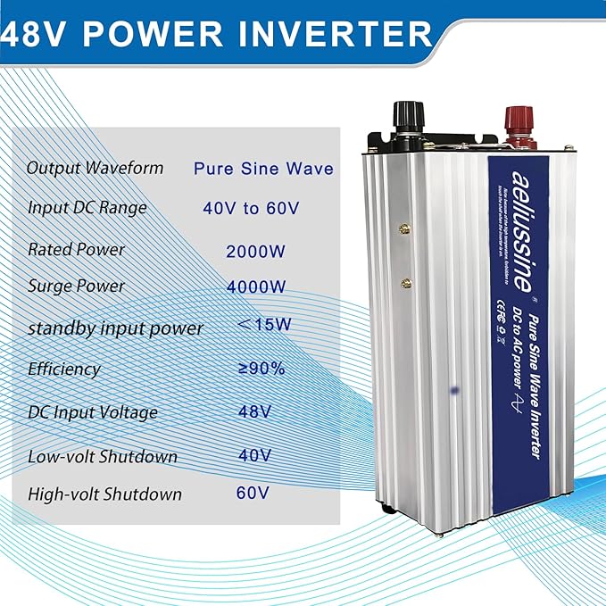 2000W Pure Sine Wave Inverter-48V DC to 110V 120V AC Power Converter - Image 4