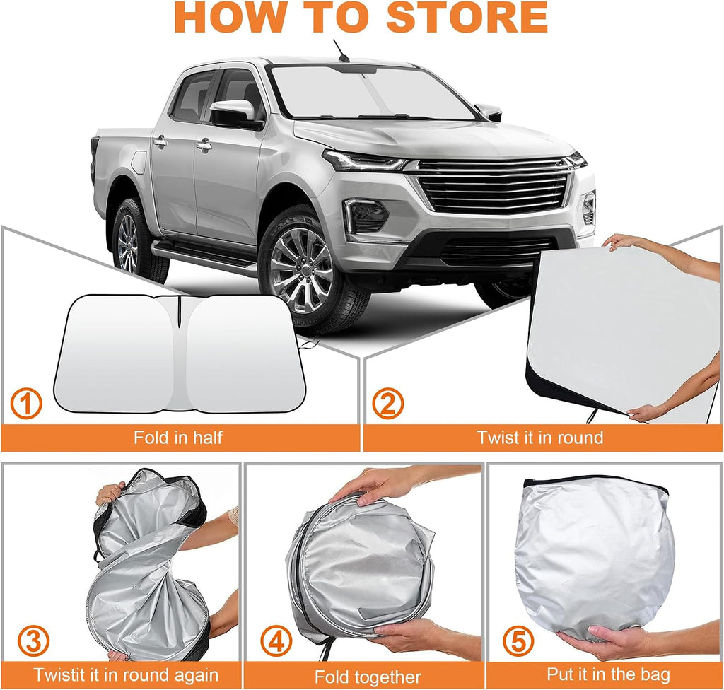 Windshield Sun Shade for Chevrolet Colorado 2023 2024 2025 2026, Foldable Front Windshield Sunshade Protector Block UV Rays for Chevy Colorado Accessories-Keep Your Vehicle Cooler