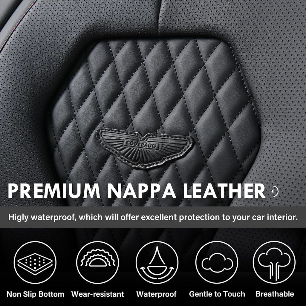 coverado seat covers, car seat covers front seats showing dimensions