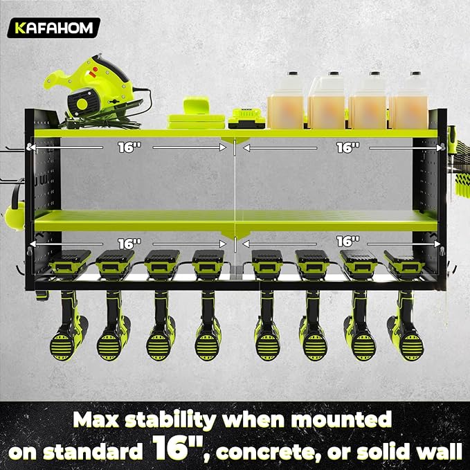 KAFAHOM Power Tool Organizer, Large 8 Drill Holder Wall Mount - Image 3
