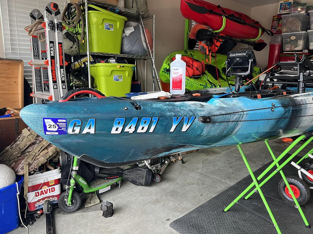 Custom Registration Numbers & Letters X-Treme Tac (Two Decals) for Kayaks Jetskis and Boats (High Tack Grip Adhesive)