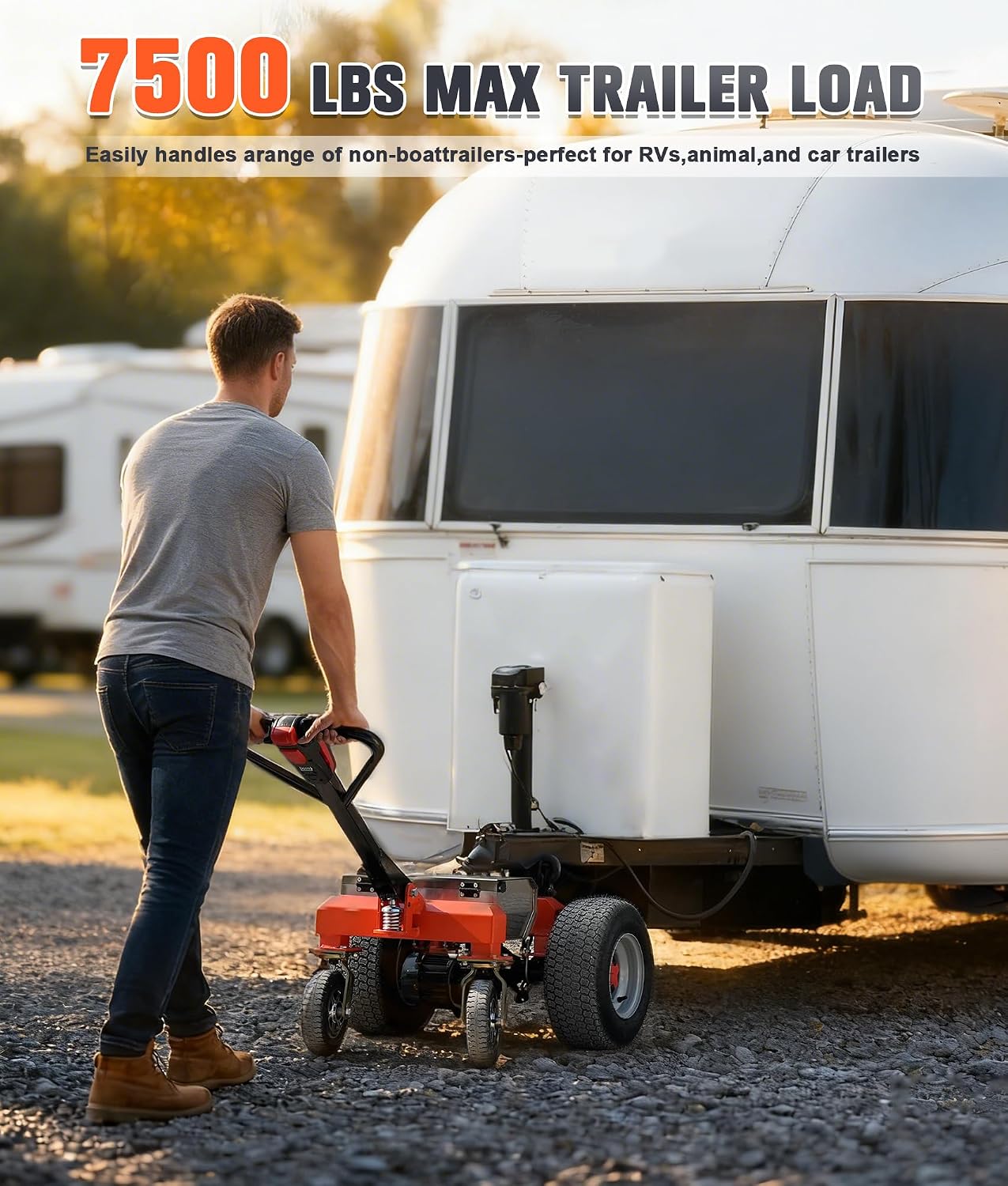 6 Wheel Electric Trailer Dolly,48V 800W Motorized Trailer Dolly with 2 & 2-5/16 in Hitch Balls,7500Lbs Max Trailer Weight 1100Lbs Tongue Weight, for RV Campers, Cargo & Utility, Boat, Car Trailers