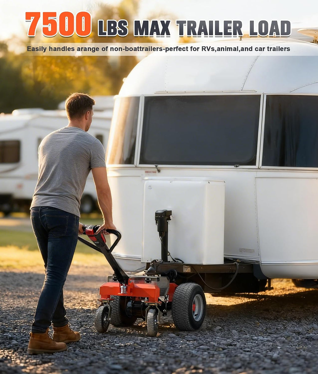 Electric Trailer Dolly,48V 6 Wheel 800W Motorized Trailer Dolly with 2 & 2-5/16 in Hitch Balls,7500Lbs Max Trailer Weight 1100Lbs Tongue Weight, for RV Campers, Cargo & Utility, Boat, Car Trailers
