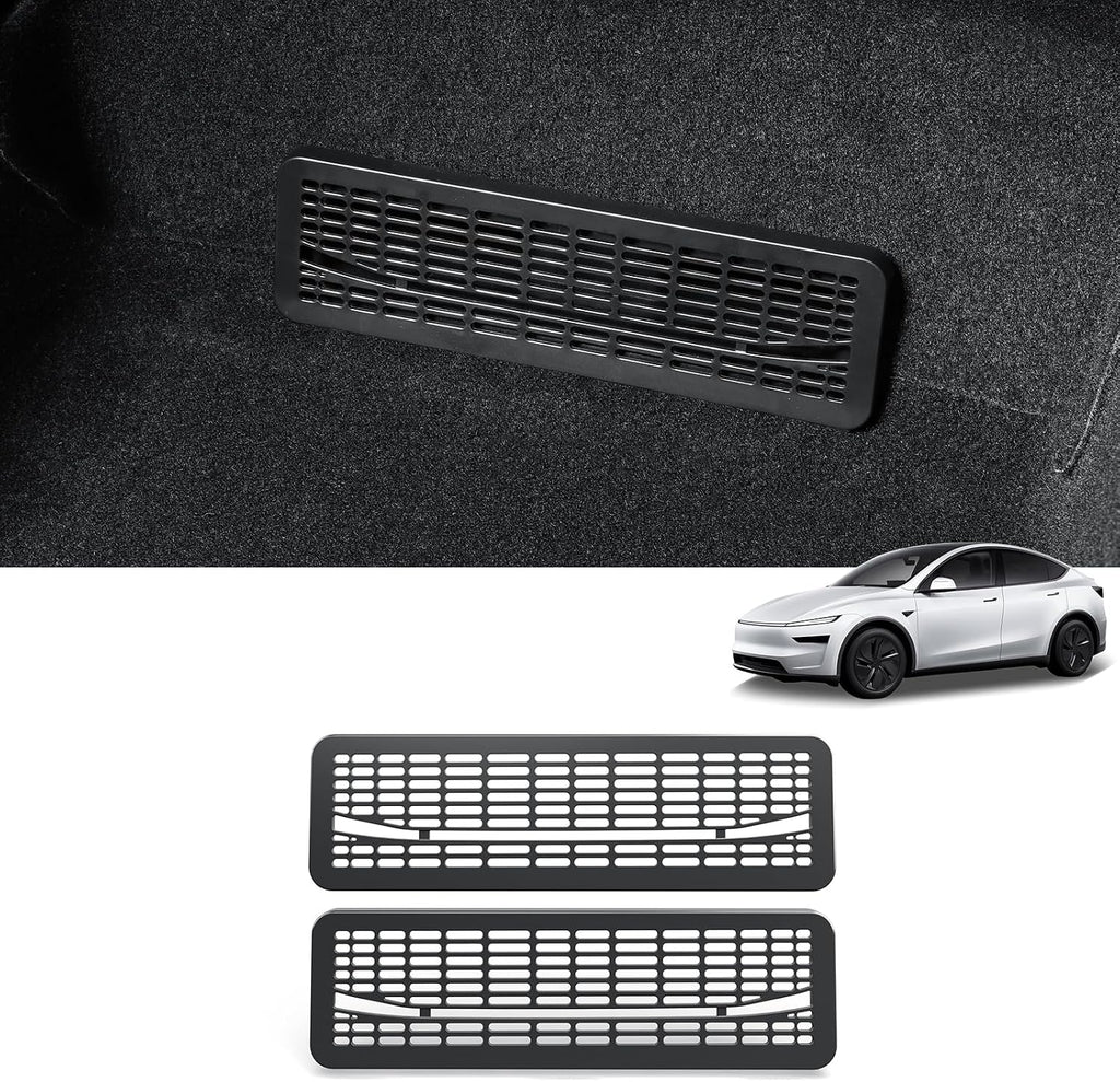 LUCKEASY 2PCS Floor Air Flow Vent Grille Protection for Tesla Model Y Juniper Standard/Premium/Performance 2025 2026 Air Vent Cover Rear Under Seat Condition Outlet Grille Protector Accessories