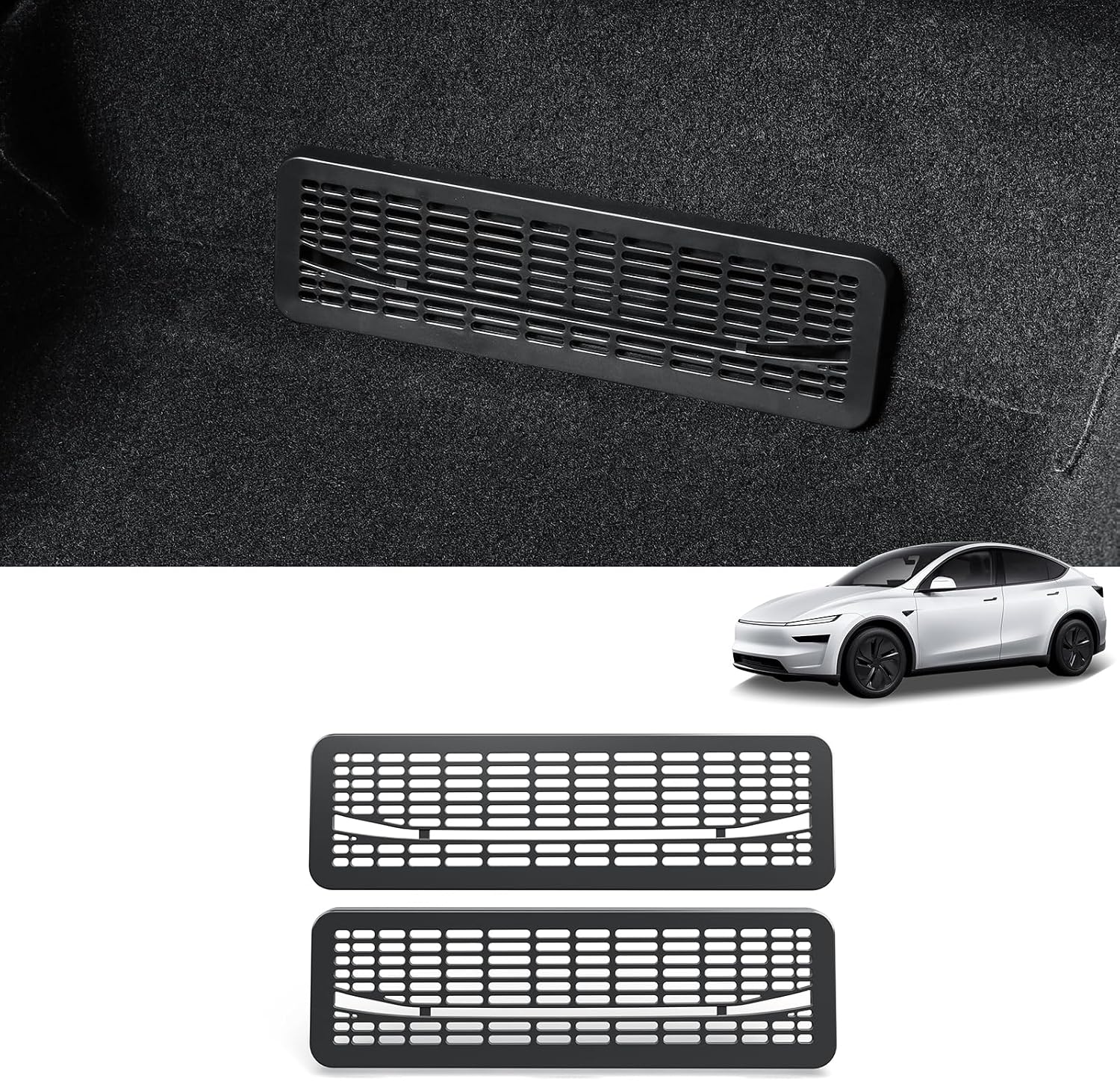 LUCKEASY 2PCS Floor Air Flow Vent Grille Protection for Tesla Model Y Juniper Standard/Premium/Performance 2025 2026 Air Vent Cover Rear Under Seat Condition Outlet Grille Protector Accessories