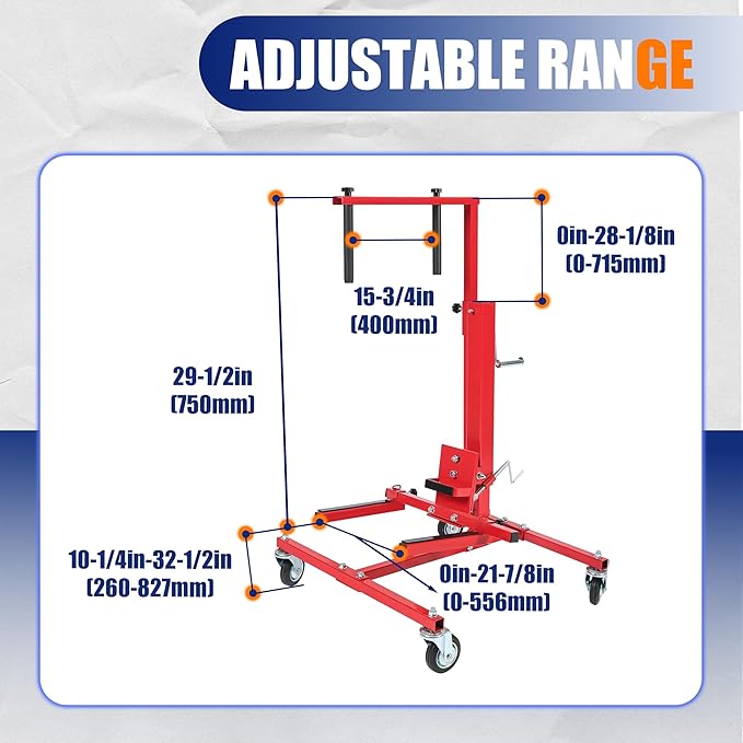 HECASA Adjustable Car Door Installer and Remover Jack Lift Hoist w/Swivel - Image 3
