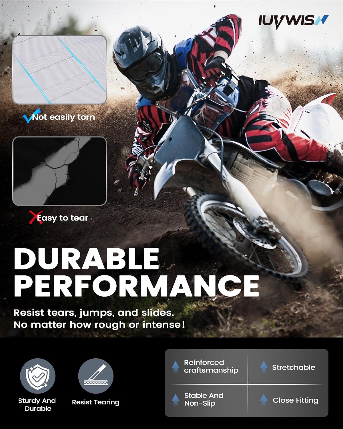 Universal DirtBike Motorcycle Seat Cover Particle Surface White - for Most Dirt Pit Bike Motocross Off Road Enduro|Soft|Non-Slip|Weather-Resistant|Durable Design|Precise Fit