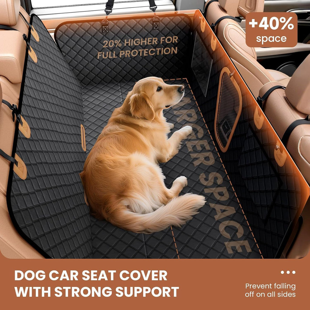 a-pce 600d heavy duty dog car seat cover shown in use