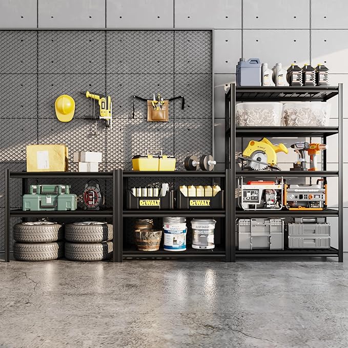 5 Tier Metal Shelving Unit, Adjustable Storage Shelves, Living Room - Image 6