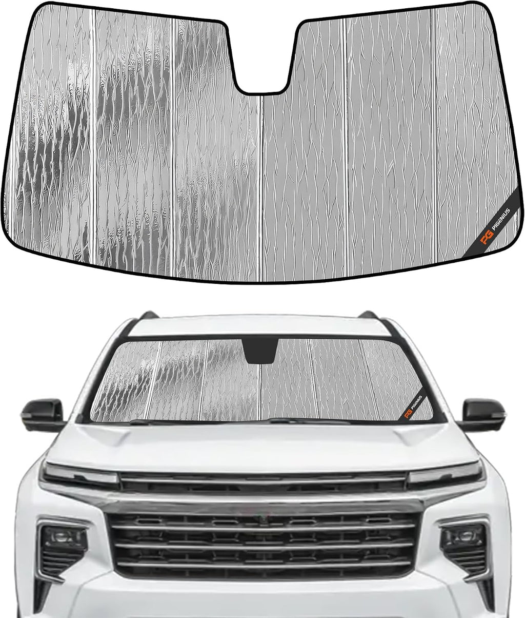 Pigenius Windshield Sunshade for Chevrolet Traverse 2024-2026, Reversible Silver/Black