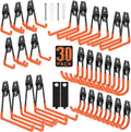 30 Pack Garage Hooks with Anti-Slip Coating, Heavy Duty Wall Mount Storage Hooks
