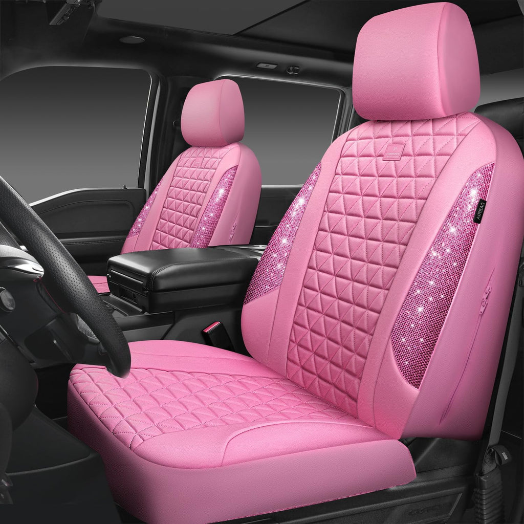 car pass bling diamond pink leather car seat, main product view