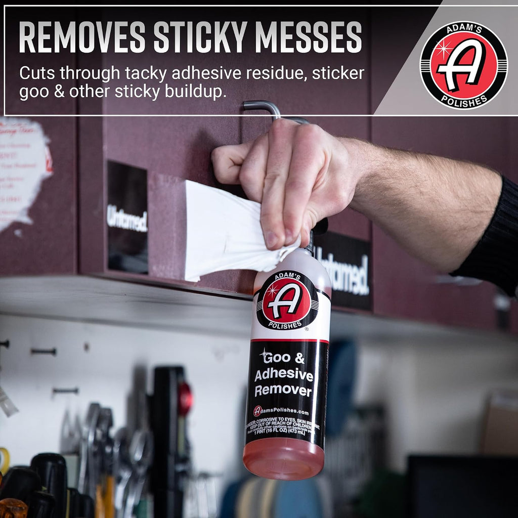 Adam's Polishes Goo & Adhesive Remover - Non-Toxic Goo, Bumper Sticker, Decal, Glue, Tree Sap, Permanent Marker, Crayon, Etc. Cleaner For Outdoor & Indoor Use