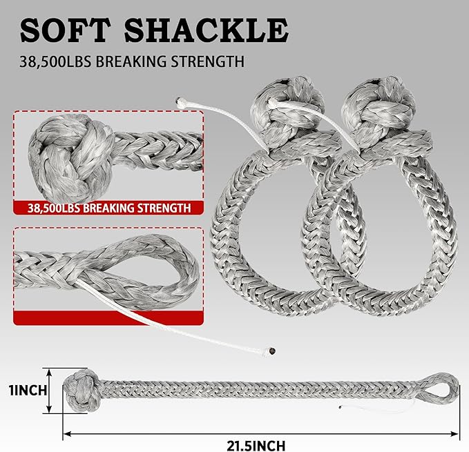 Nylon Kinetic Recovery Tow Rope Heavy Duty Offroad Snatch Strap - Image 3