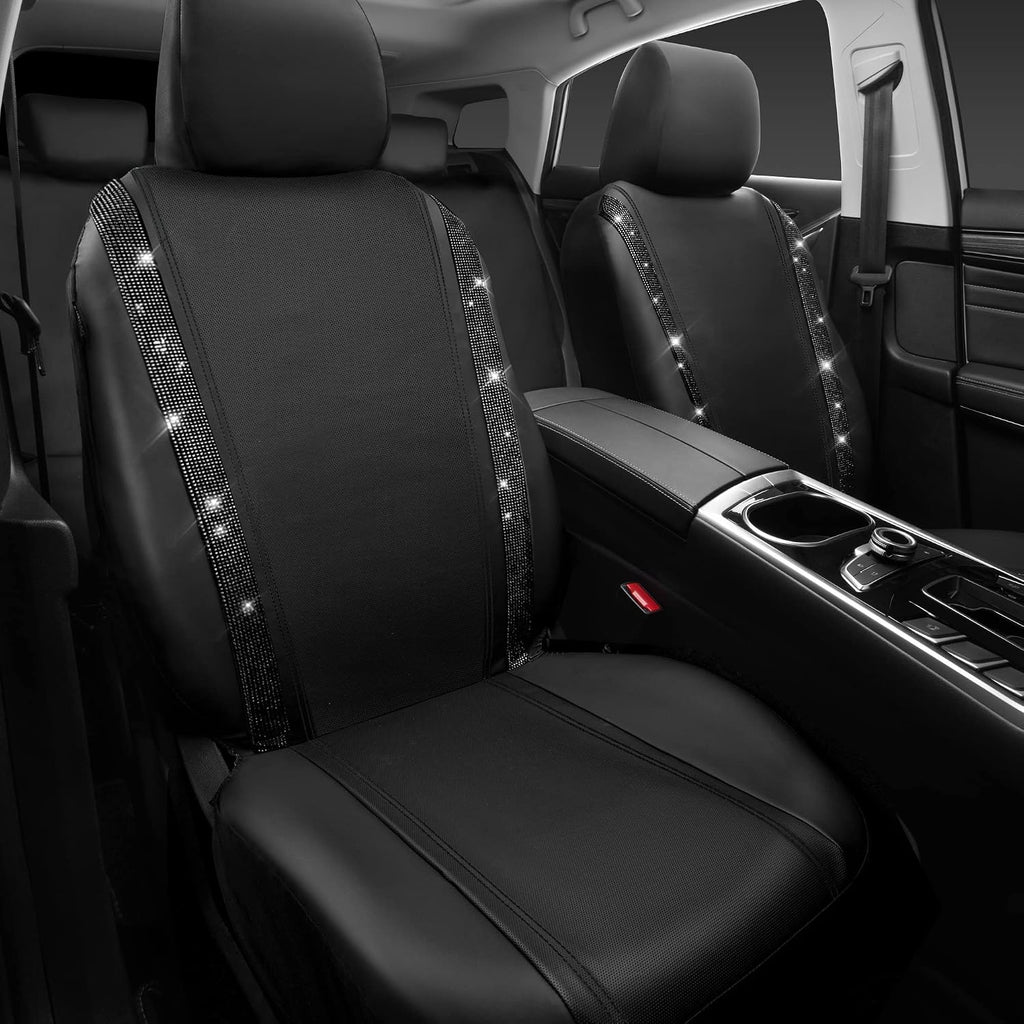 car pass leather bling diamond car seat covers on a desk or shelf