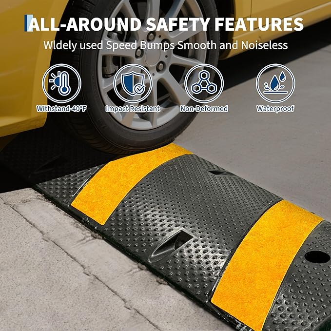 6 ft Speed Bumps Wite End for Road, Heavy-Duty 25, 000 LBS Capacity Traffic - Image 8