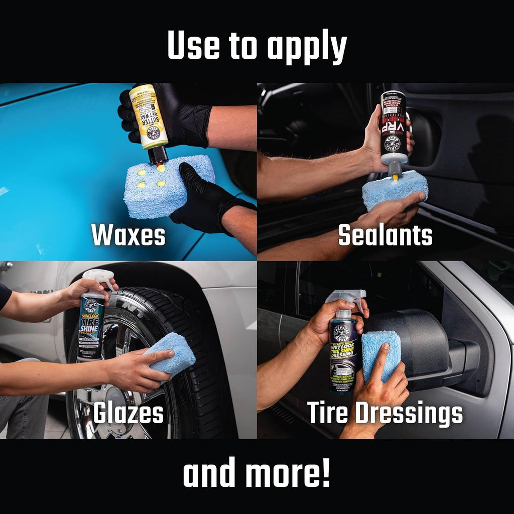 Chemical Guys Premium Grade Microfiber Applicators, 4-Pack - Soft, Scratch-Free Application for Waxes, Sealants, Glazes, and Dressings