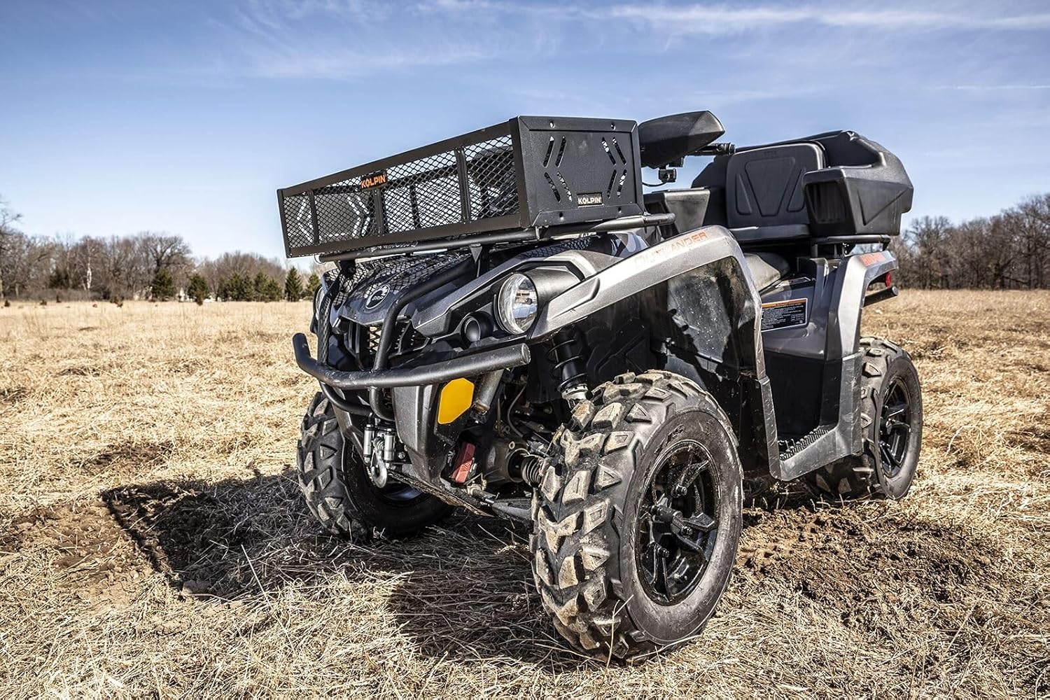 Kolpin 53360 ATV Front Rack Gear Basket, Black