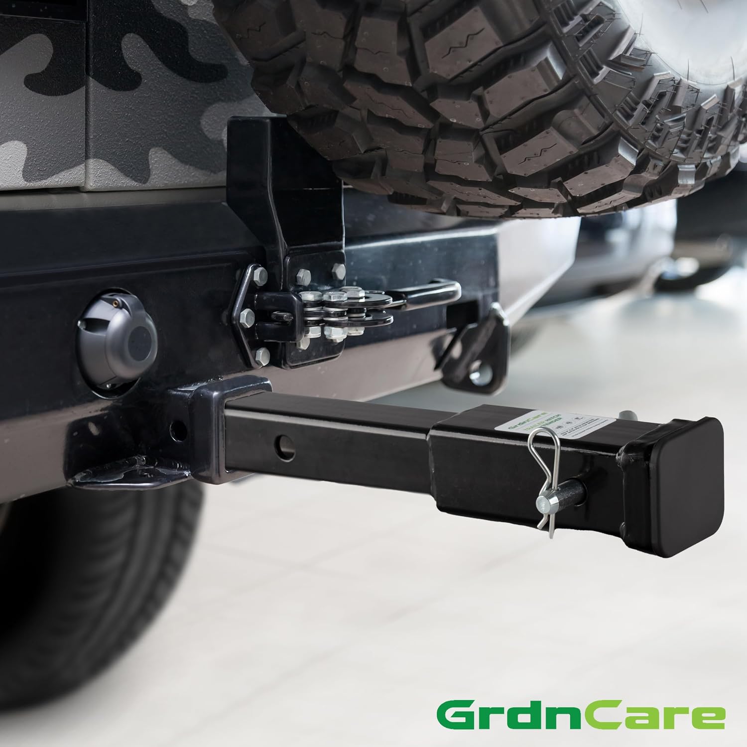 GrdnCare Heavy-Duty 10" Trailer Hitch Extender for 2-Inch Receiver, Alloy Steel Trailer Hitch Extension Support 3,500 GTW/350 Tongue Weight | Pin, Clip & Cover Included| Rust- Resistant & Anti-Rattle