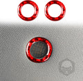 Carbon Fiber Car Rear Roof Reading Light Cover Trim Compatible with Tesla Model 3 2023 2024 2025 Accessories Red 2PCS