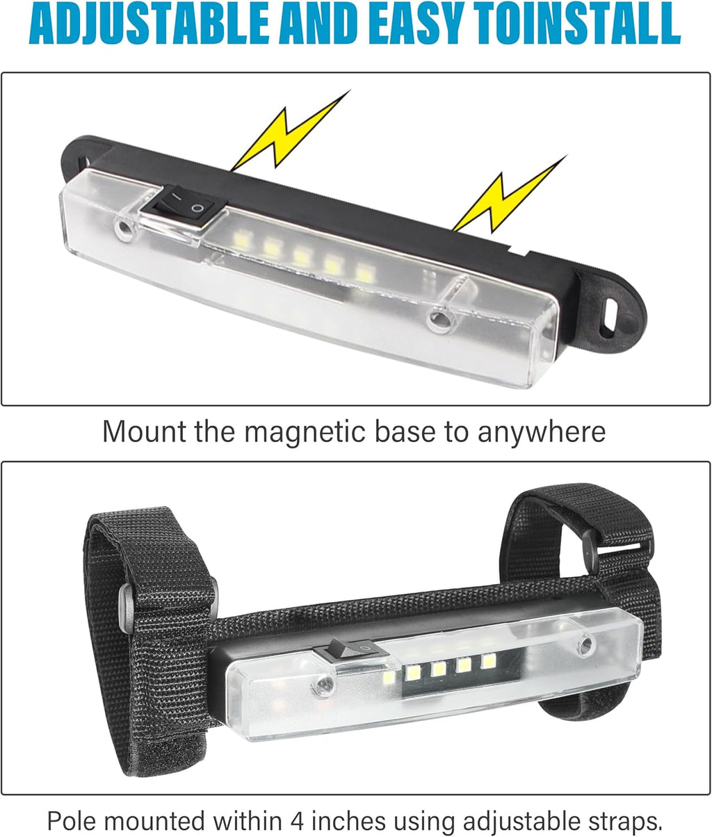 RACOONA UTV Dome Light,UTV Interior Light,Universal Roll Bar Mount LED Light,Car Accessories Interior Dome Light Utility Roll Cage Light Courtesy Light for UTV ATV RZR Truck Car Off Road Vehicle
