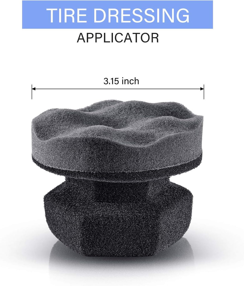 BBTO 3 Pieces Tire Shine Applicator Tire Dressing Applicator Pads Sponge Dressing Foam Gel Wet Car Detailing Reusable Cleaning Supplies for Car