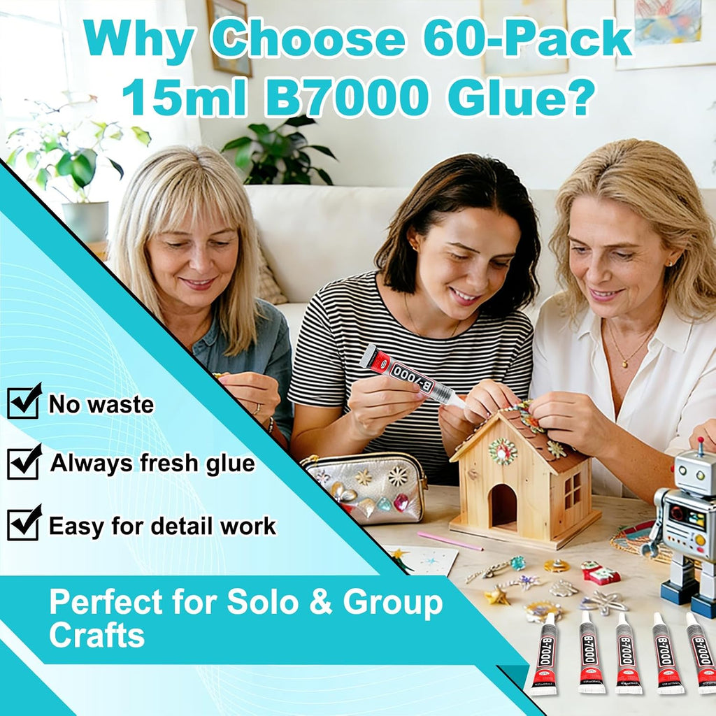 60 tube b-7000 glue 15ml/0.5 fl oz- strong shown in use