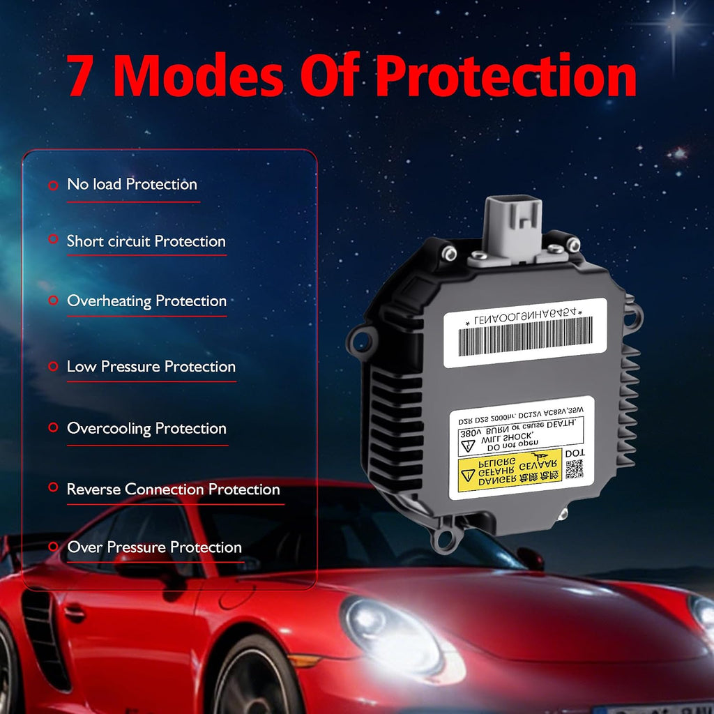 2 Packs HID Headlight Ballast Control Module w/Igniter & D2S Bulb for Infiniti EX35 EX37 FX35 FX37 FX45 FX50 G35 G37 JX35 Q50 Q60 Q70 QX56 QX60 QX70 QX80 28474-89904 28474-8991A NNNNZMNS111LANA