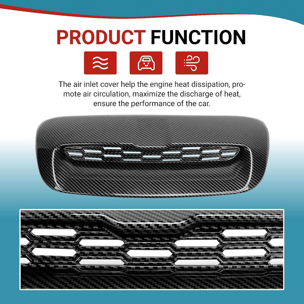 Kojem Hood Bonnet Air Intake Vent Scoop Cover Compatible with 2007-2013 Mini Cooper S R55 R56 R57 R58 R59 Black