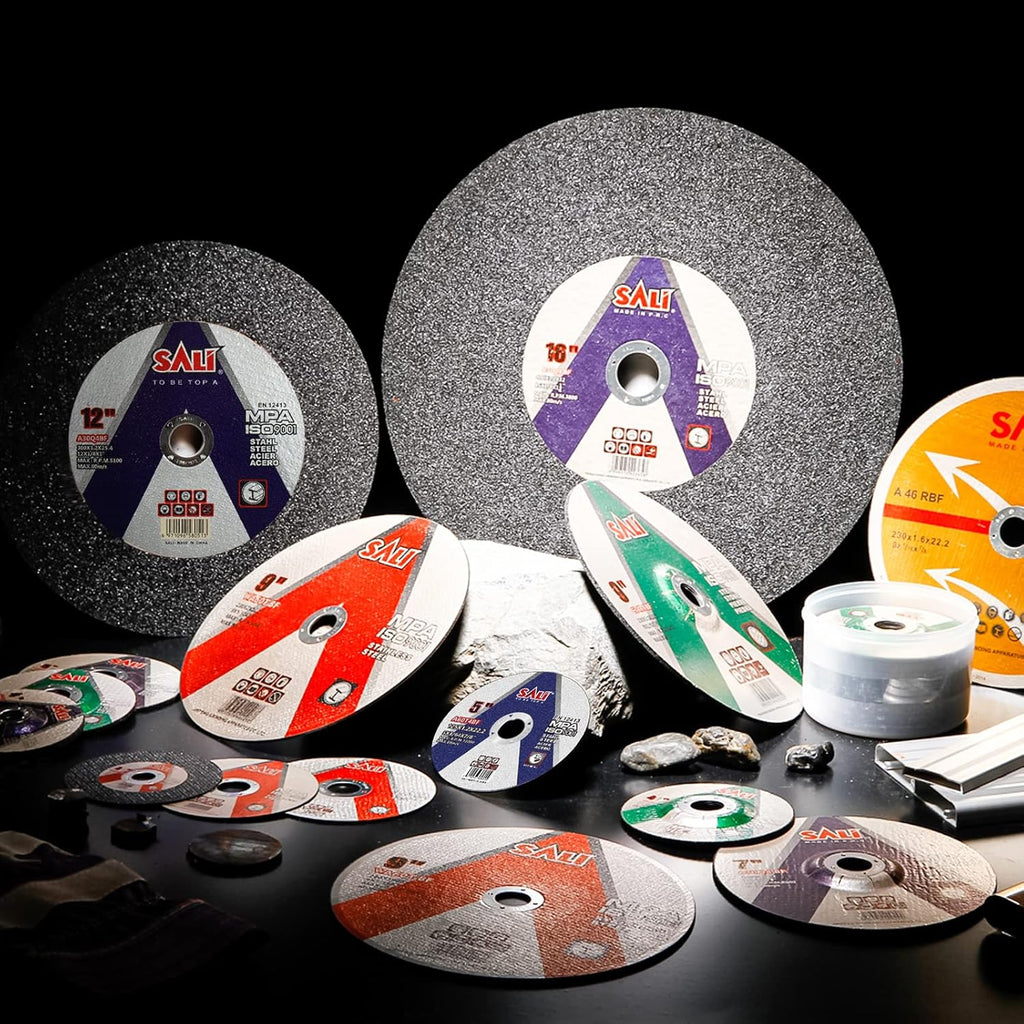 sali 25 pack cut off wheels 7 inch on a desk or shelf