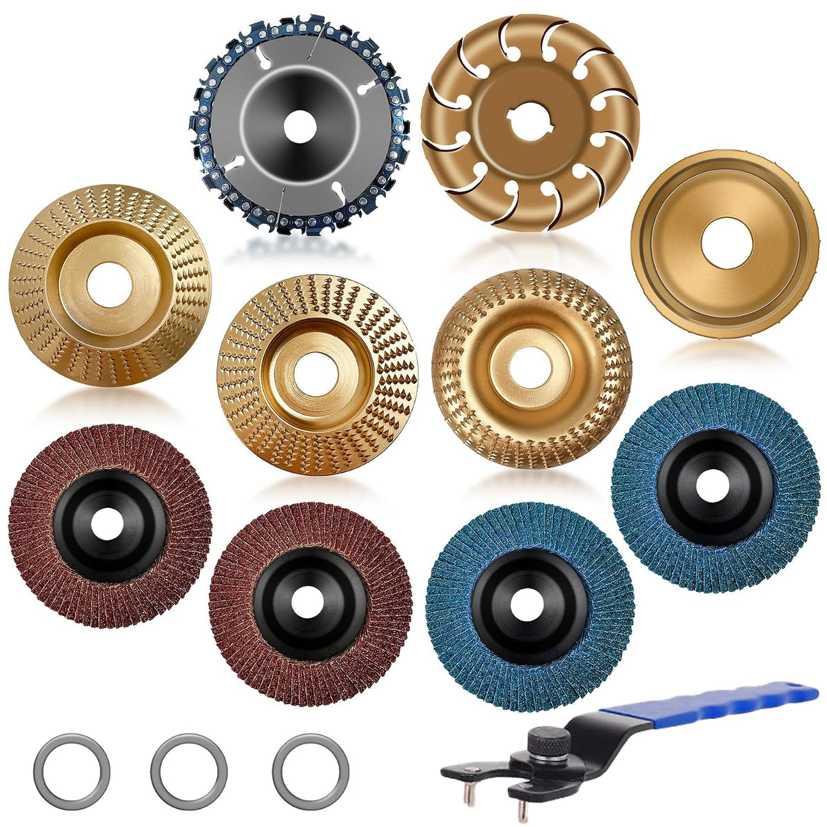 wood carving disc set for 4" & 4, main product view
