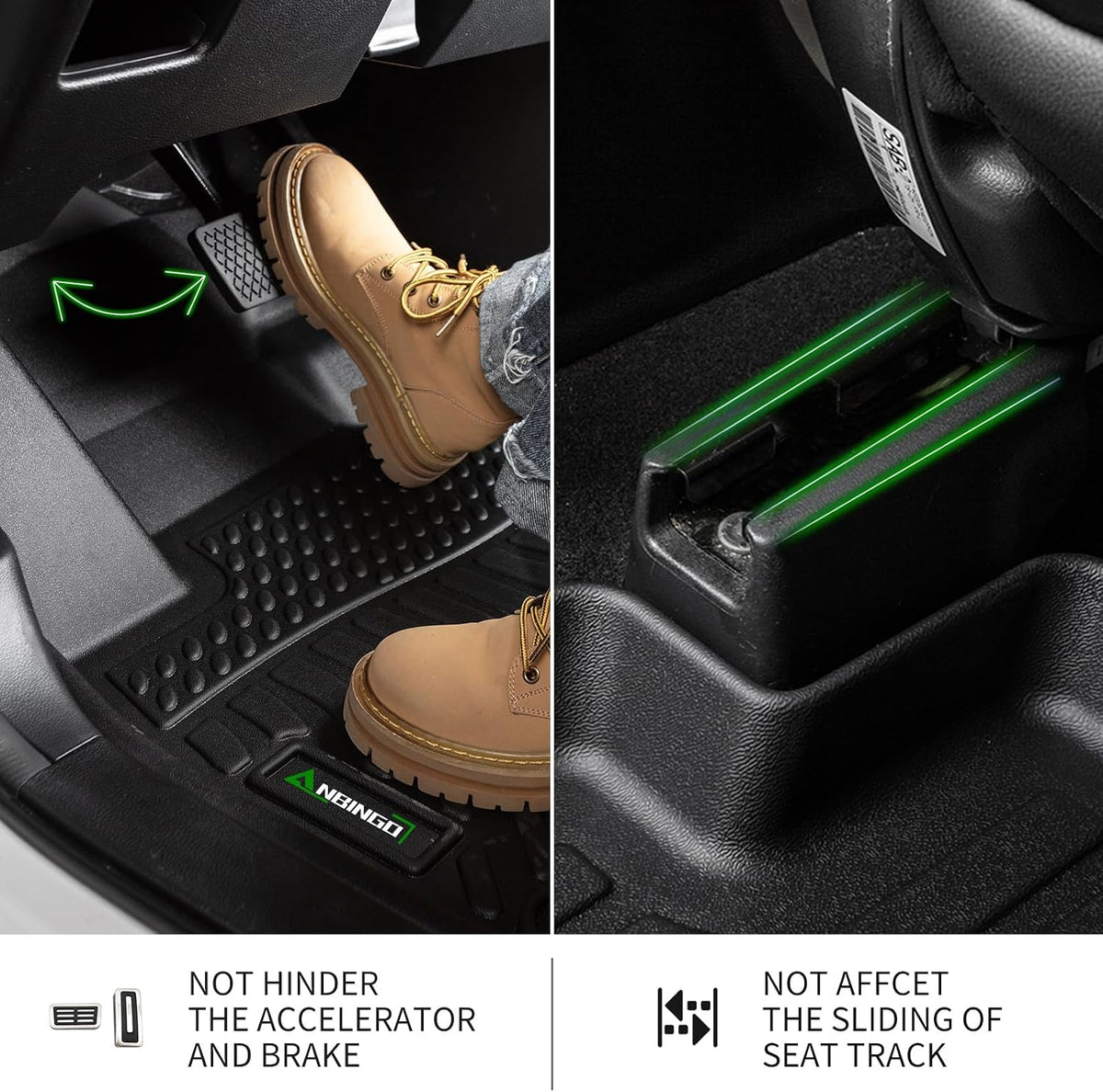 anbingo® floor mats & cargo liner for chevy, side view