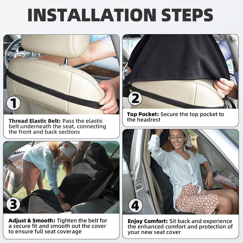leader accessories waterproof towel car seat cover, front, front angle view