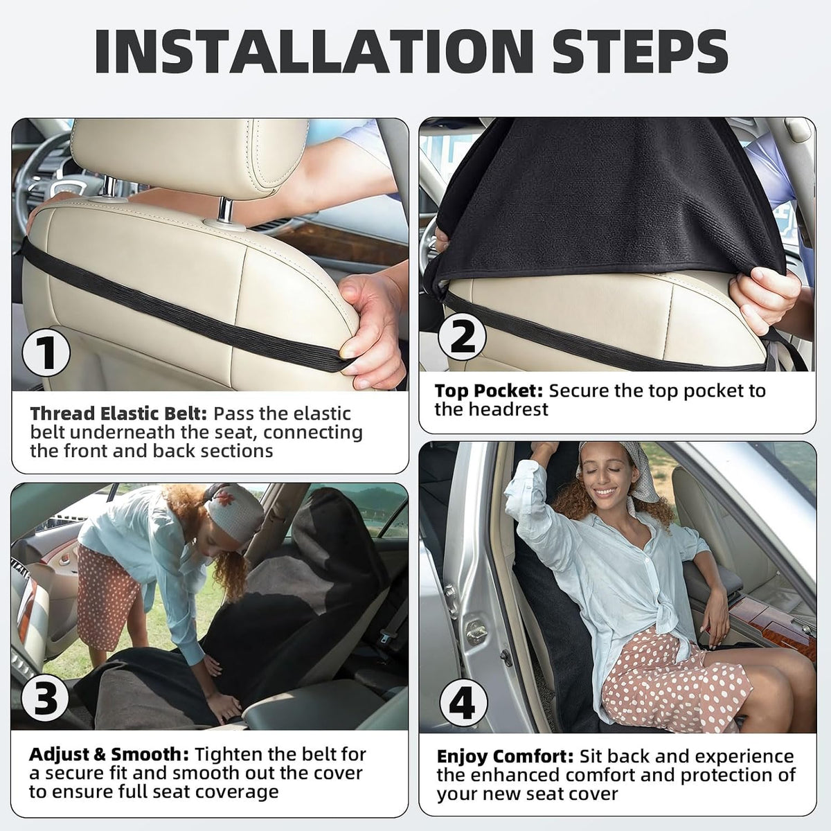 leader accessories waterproof towel car seat cover, front, front angle view