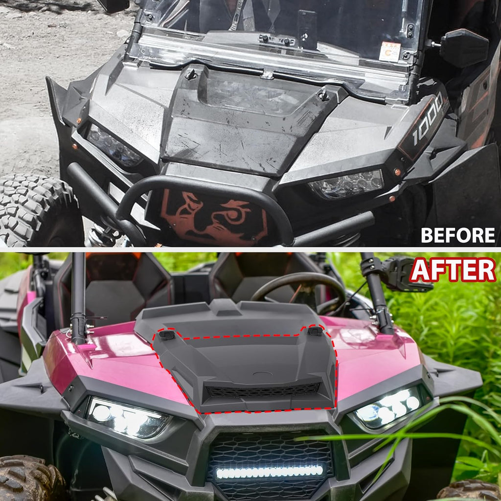 SAUTVS Turbo Hood for Polaris RZR XP 1000/ RZR 900 2014-2020 | Black PP Turbo Hood Scoop Air Intake Kit for Polaris RZR XP 900 1000 S Turbo 2014-2020 (Replace #2881467), Quick Installation