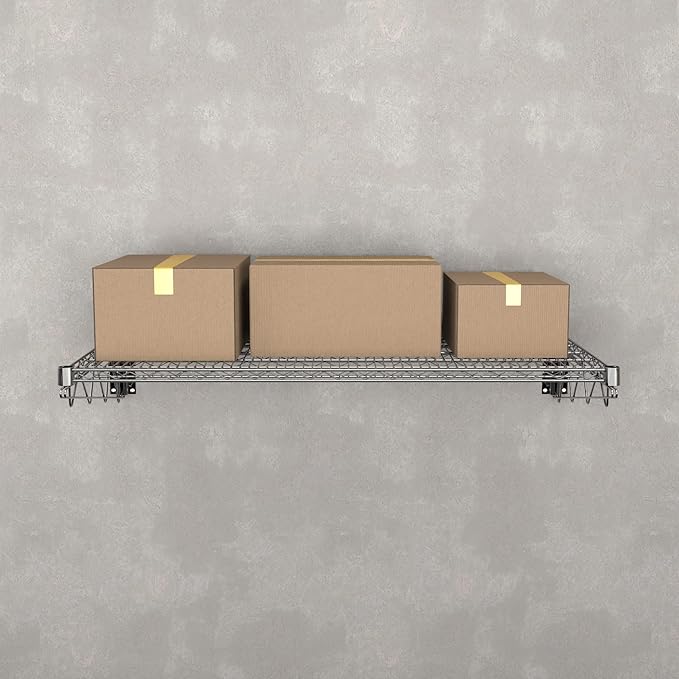 24" x 48" Chrome Wire Wall Mount Shelf - Image 6