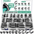 110PCS Cable Clamps Assortment Kit, 10 Sizes—1/4" 5/16" 3/8" 1/2" 5/8" 3/4" 1"