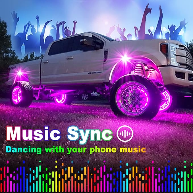YiLaie Rock Lights for Trucks, 8 Pods RGB LED Rock Lights - Image 2