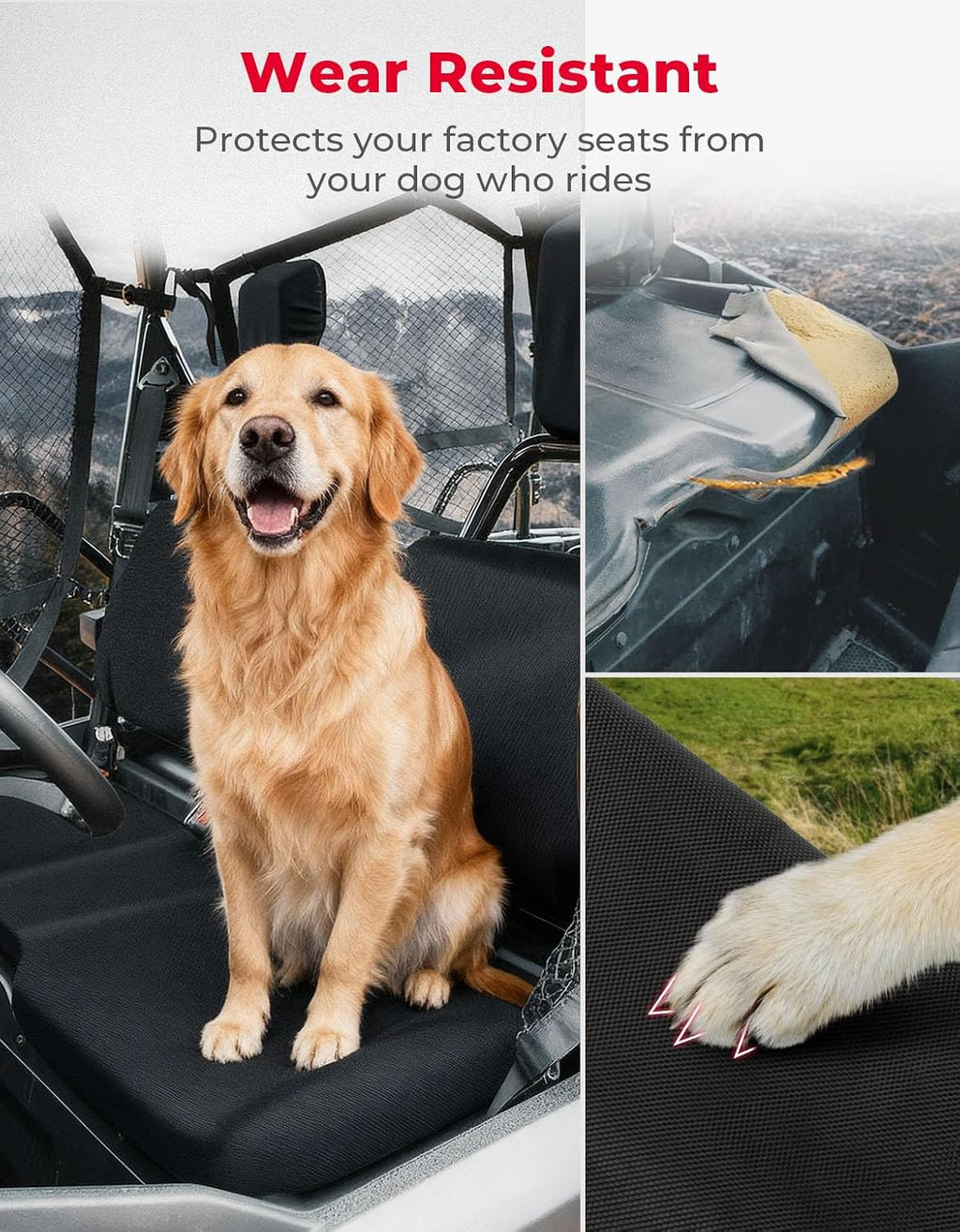 KEMIMOTO UTV Seat Covers Compatible with 2014-2025 Pioneer 700 700-4, UV Scratch Resistant, Water-Resistant 1680D Oxford Fabric, All-Weather Protection, Anti-Slip Secure Fit, Accessories (Black)