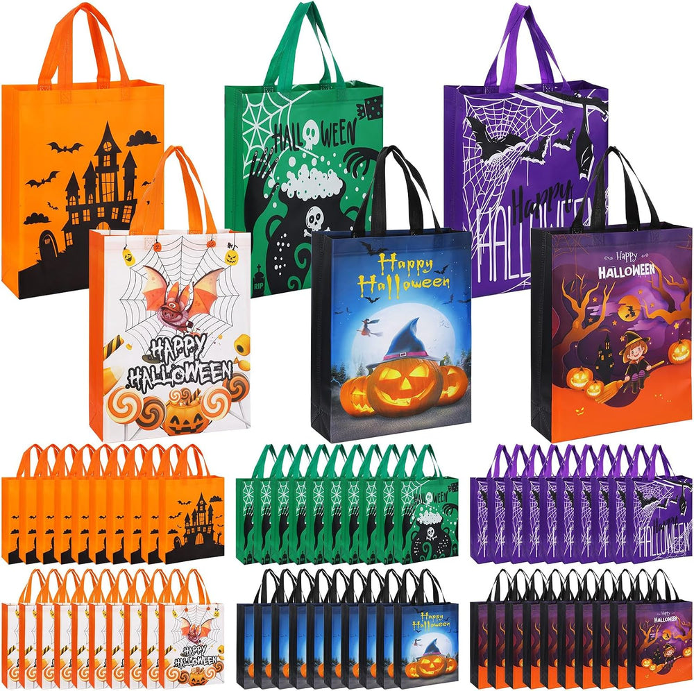 Sanwuta 150 Pcs Halloween Tote Gift Bags 14.9 x 11.8 Large Bags