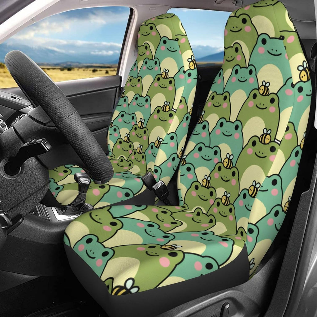 delerain car seat covers set 2pcs, cute chubby shown in use