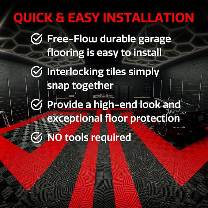 Big Floors RaceDeck Free-Flow Interlocking Garage Flooring Tiles, Self-Draining - Image 2