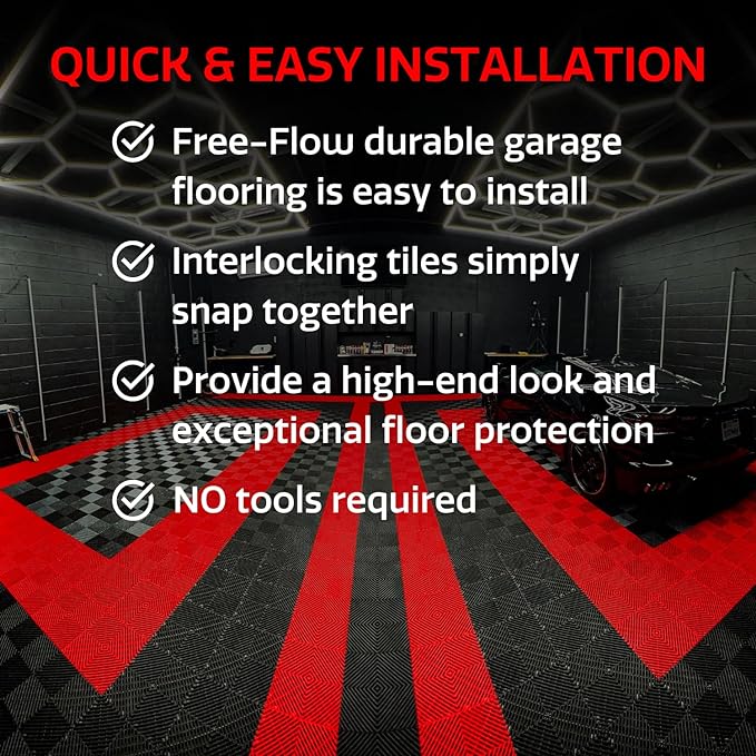Big Floors RaceDeck Free-Flow Interlocking Garage Flooring Tiles, Self-Draining - Image 2