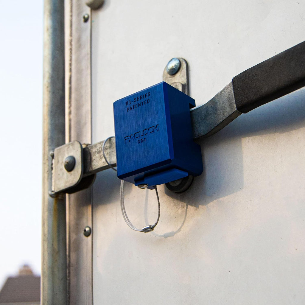 PACLOCK's 81-Series Patented Trailer Door Lock, UCS, High Performance 6-Pin Cylinder, One Lock Keyed to a Number U-Pick! w/ 2 Keys, Blue
