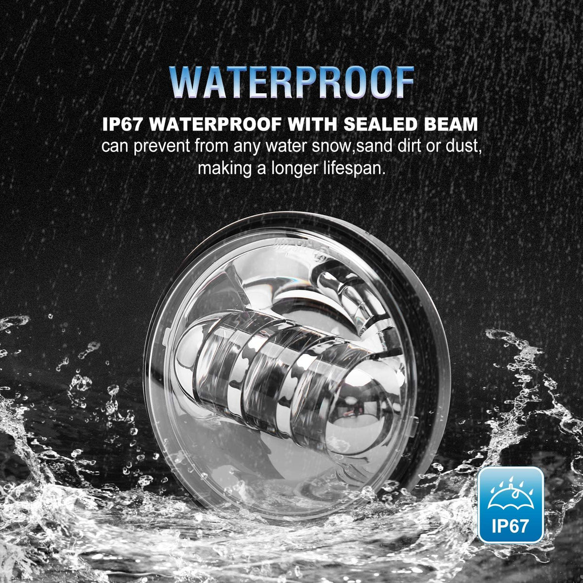 lx-light dot approved 2 pcs chrome 4.5 inch showing dimensions