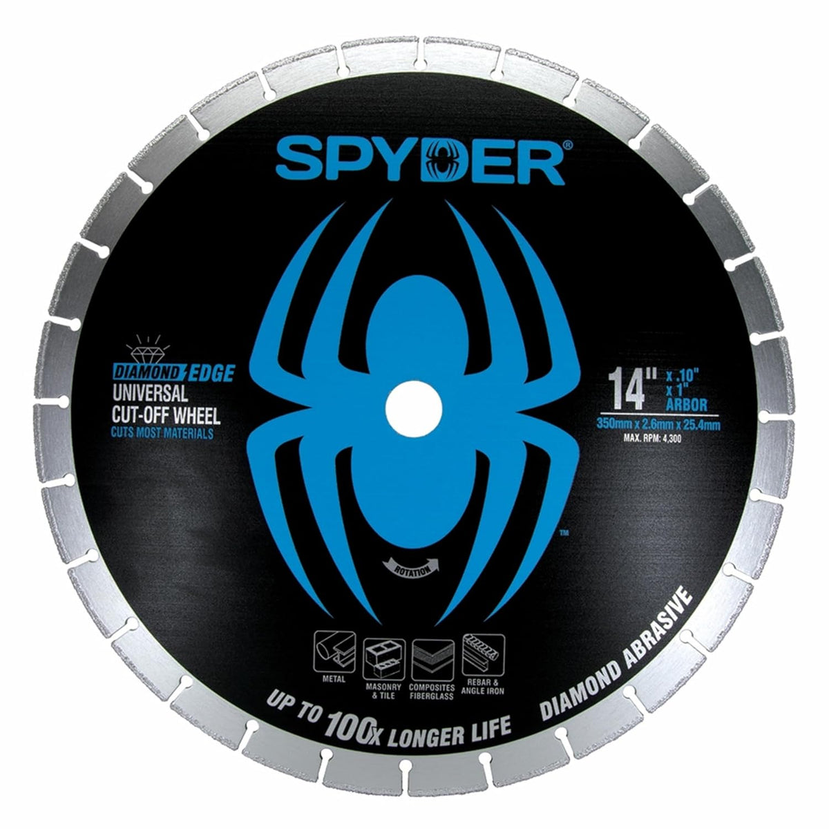 spyder 14-inch diamond bite cut-off wheel for steel, main product view