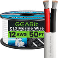 GEARit 12 Gauge Marine Wire, 12/2 AWG Marine Grade Tinned Copper Oxygen Free